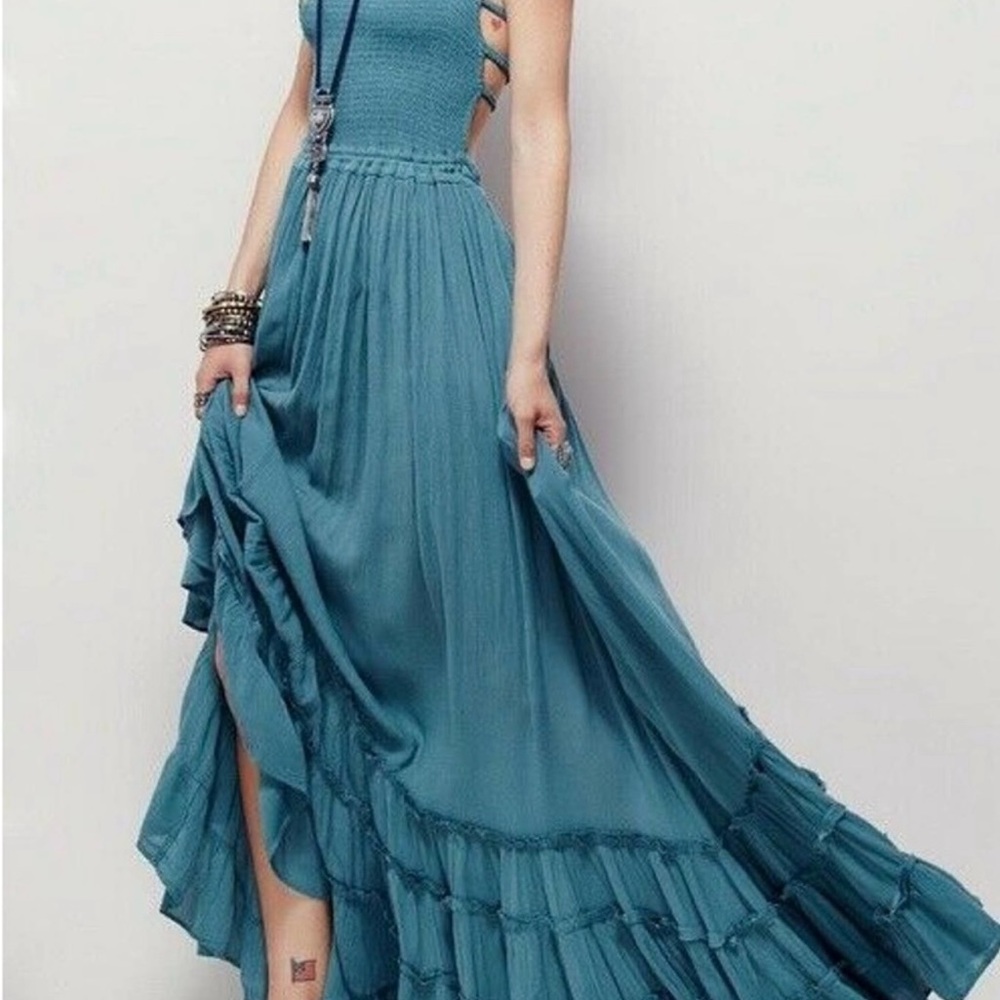 Free People Endless Summer Tropical Maxi Teal